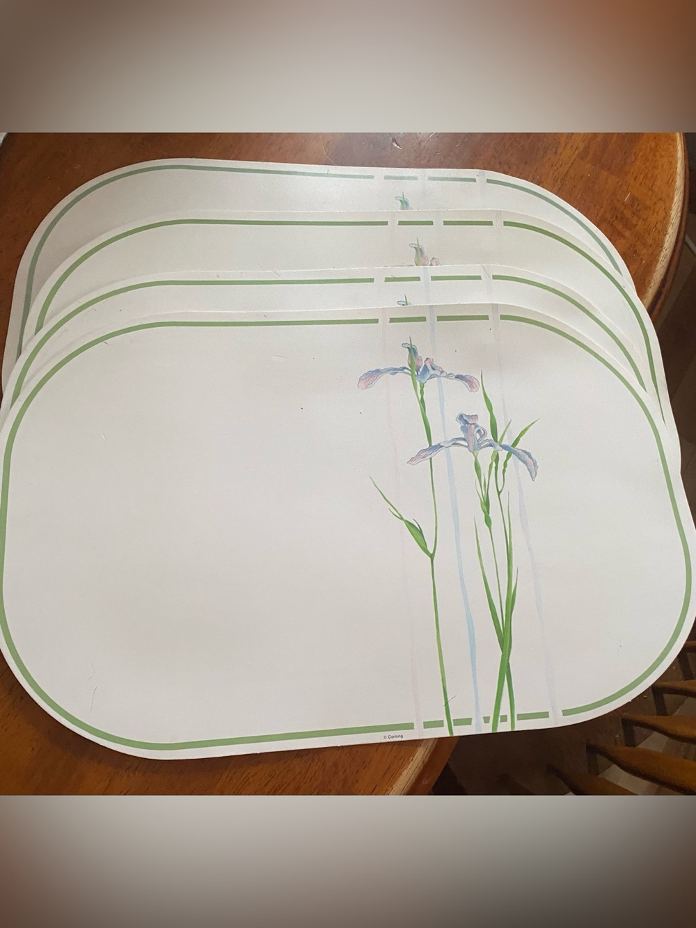 4 Corelle Coordinates Placemats - Shadow Iris pattern